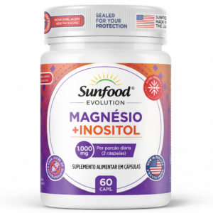 MAGNÉSIO + INOSITOL 1.000MG 60 CAPSULAS SUNFOOD EVOLUTIONu