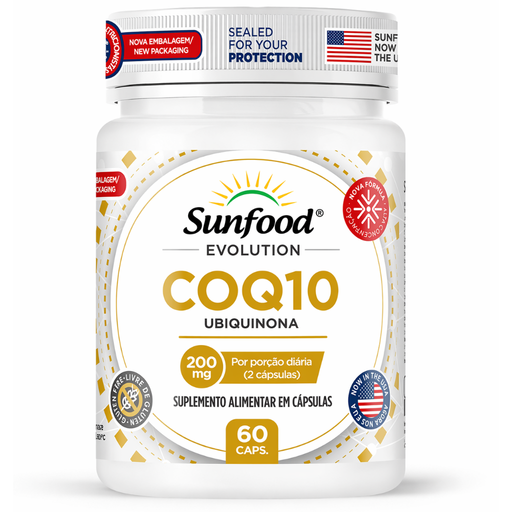 COQ10 UBIQUINONA 200MG 60 CAPSULAS SUNFOOD EVOLUTION - Imagem 1
