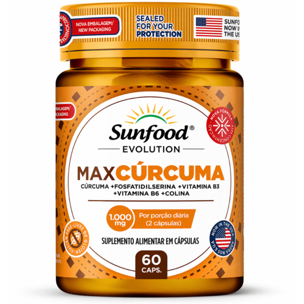 Max Cúrcuma 1.000mg 60 Capsulas SUNFOOD EVOLUTION