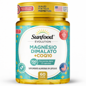 MAGNÉSIO DIMALATO + COQ10 700MG 60 CAPSULAS SUNFOOD