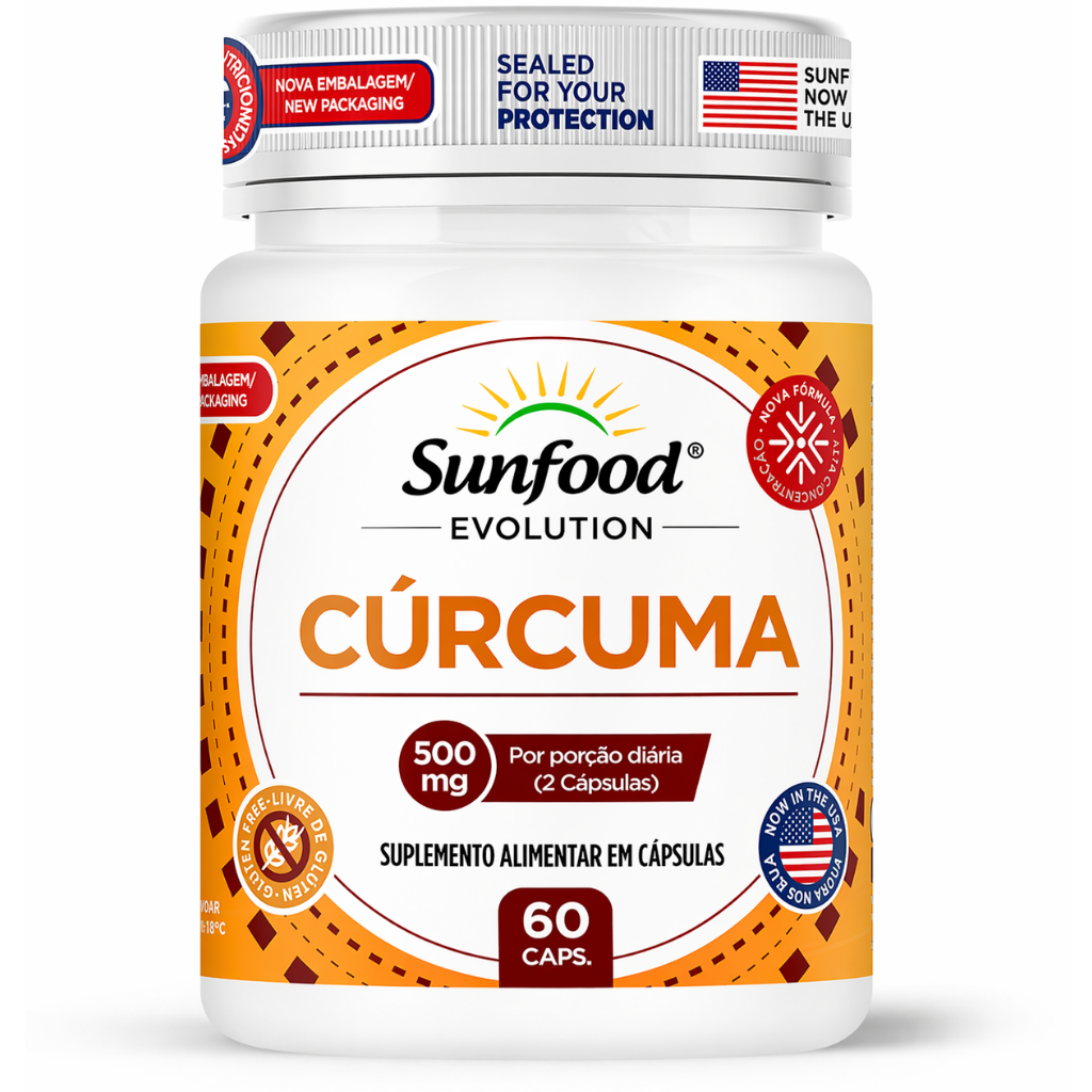 CÚRCUMA 500MG 60 CAPSULAS SUNFOOD EVOLUTION - Imagem 1