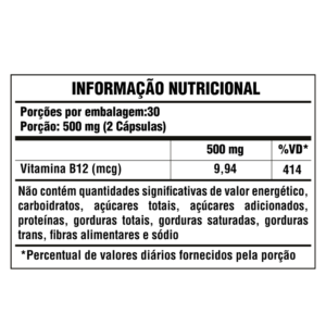 METILCOBALAMINA (VITAMINA B12) 500MG 60 SOFTGELS SUNFOOD - Imagem 3
