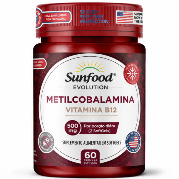 METILCOBALAMINA (VITAMINA B12) 500MG 60 SOFTGELS SUNFOOD