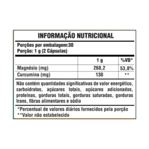 MAGNÉSIO DIMALATO + CÚRCUMA 1.000MG 60 CAPSULAS SUNFOOD - Imagem 3