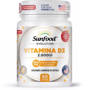 VITAMINA D3 2000UI 500MG 60 SOFTGELS SUNFOOD EVOLUTION
