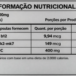 VITAMINA B12 + VITAMINA K2 MK7 400MG 60 CAPS SUNFOOD - Imagem 3