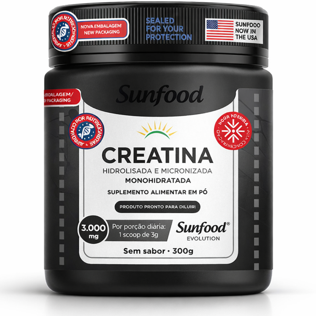 Creatina Monohidratada 3.000mg 300G Sunfood - Imagem 1