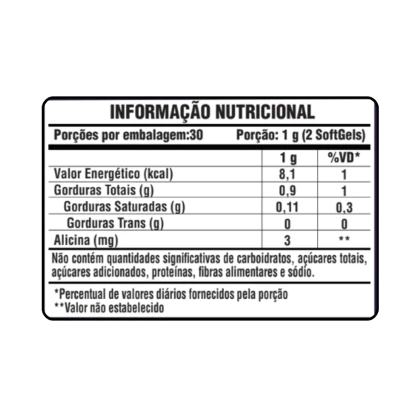 ÓLEO DE ALHO 1.000MG 60 SOFTGELS SUNFOOD EVOLUTION