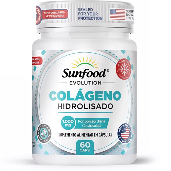Colágeno Hidrolisado Sunfood 1000mg 60caps