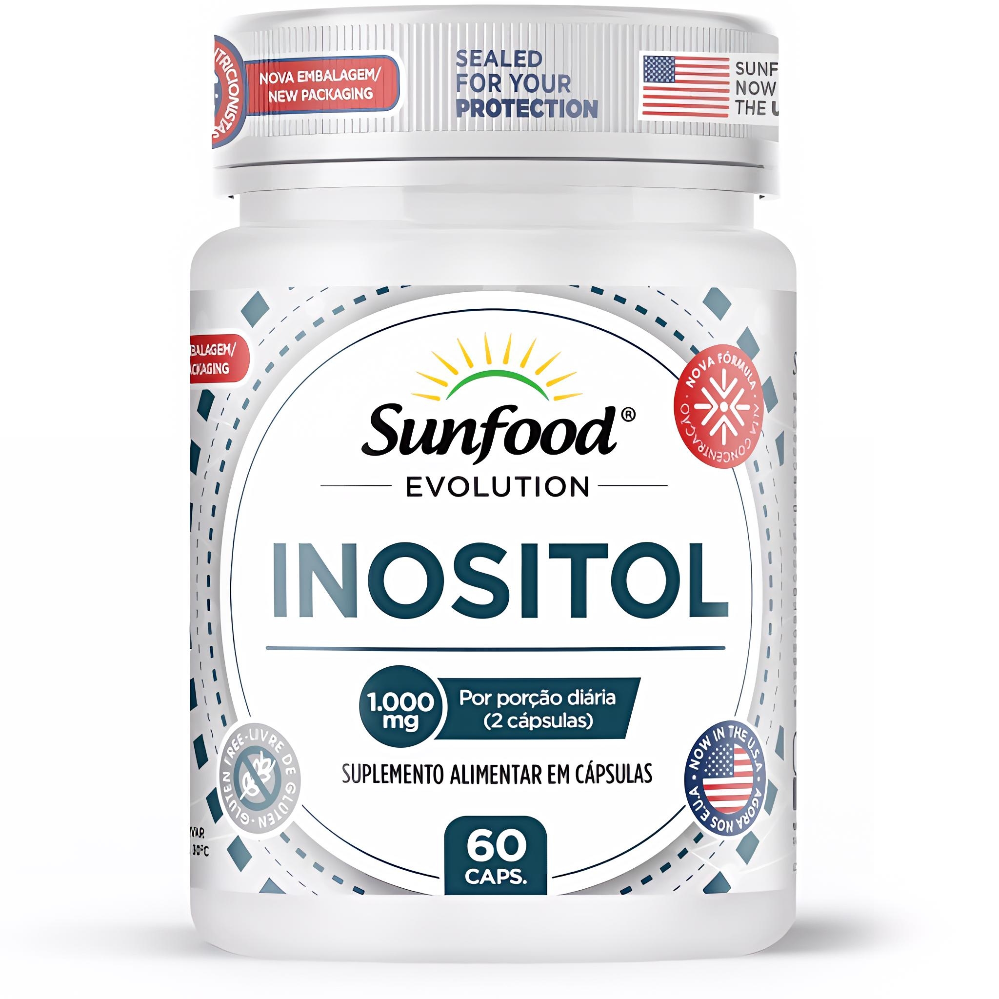 INOSITOL 1.000MG 60 CAPSULAS SUNFOOD EVOLUTION - Imagem 1