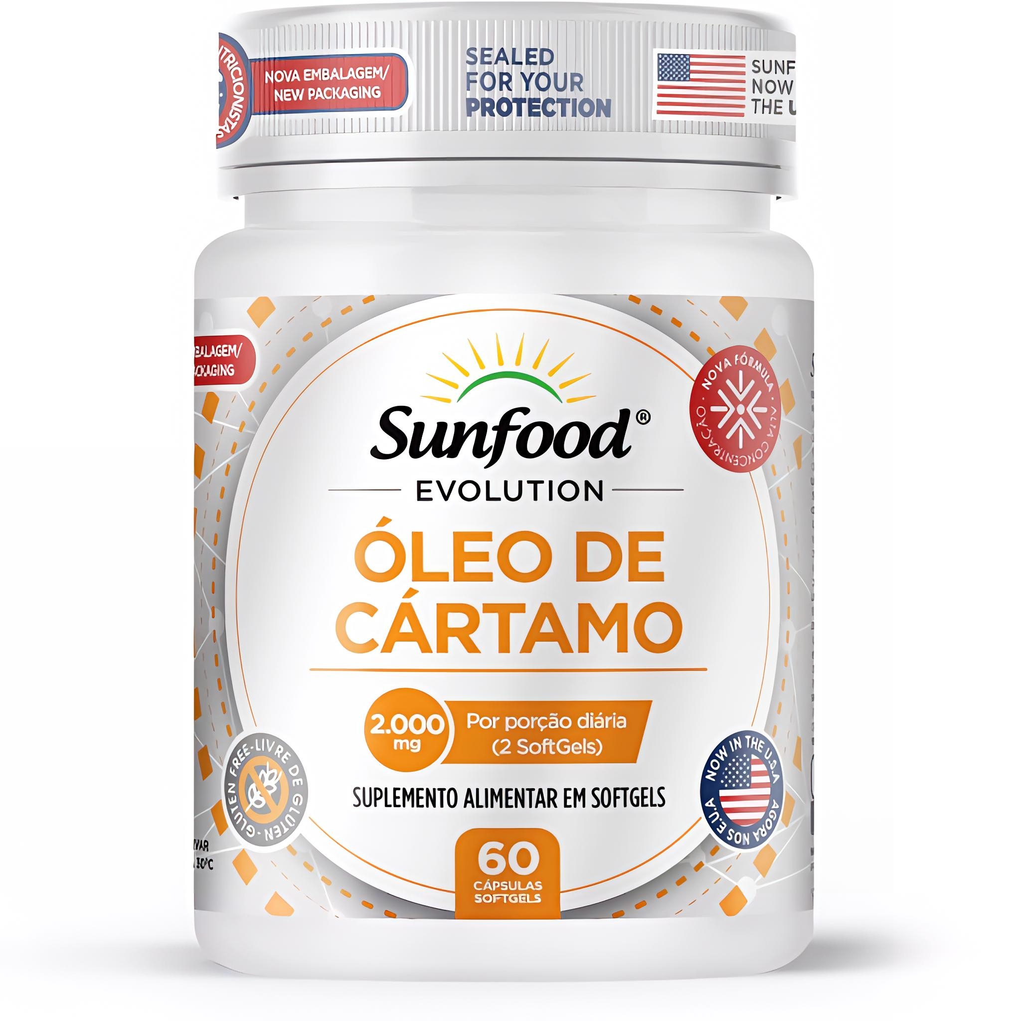 ÓLEO DE CÁRTAMO 2.000MG 60 SOFTGELS SUNFOOD EVOLUTION - Imagem 1