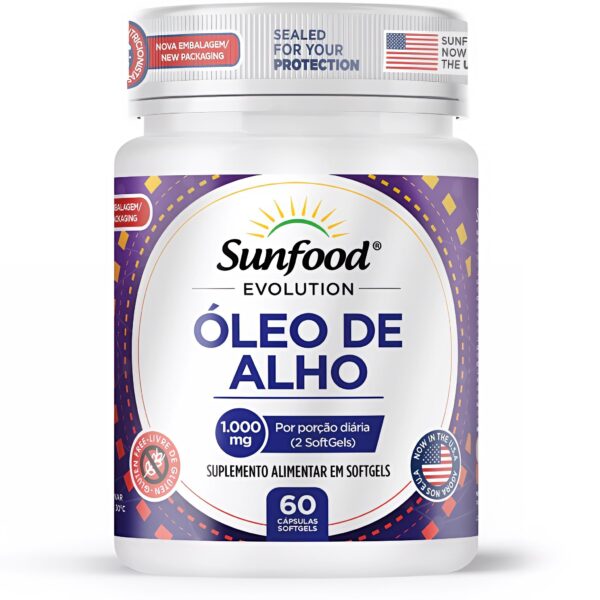 ÓLEO DE ALHO 1.000MG 60 SOFTGELS SUNFOOD EVOLUTION