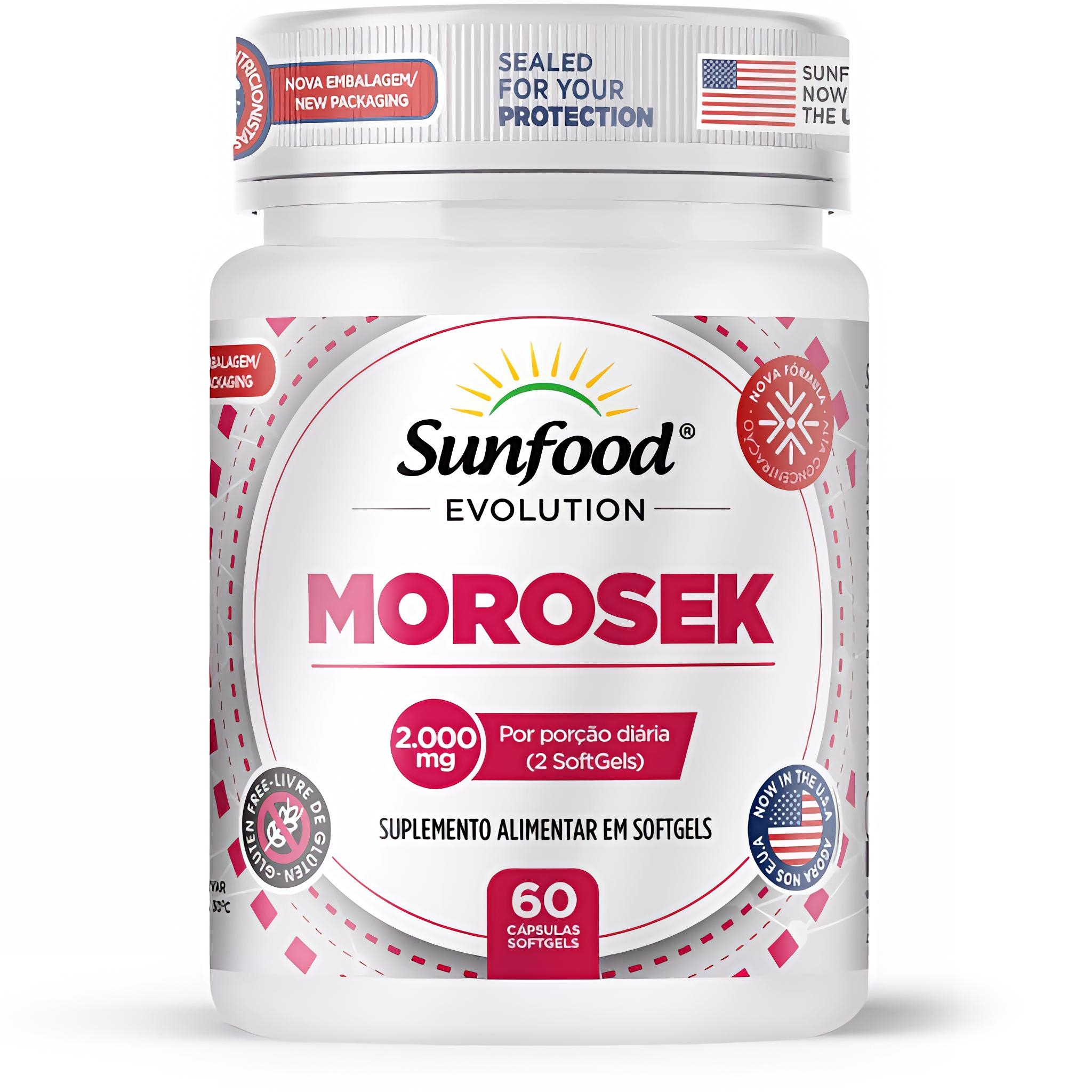 MOROSEK 2.000MG 60 SOFTGELS SUNFOOD EVOLUTION - Imagem 1