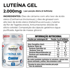 Luteína Gel Sunfood 2000mg 60softgels - Imagem 3