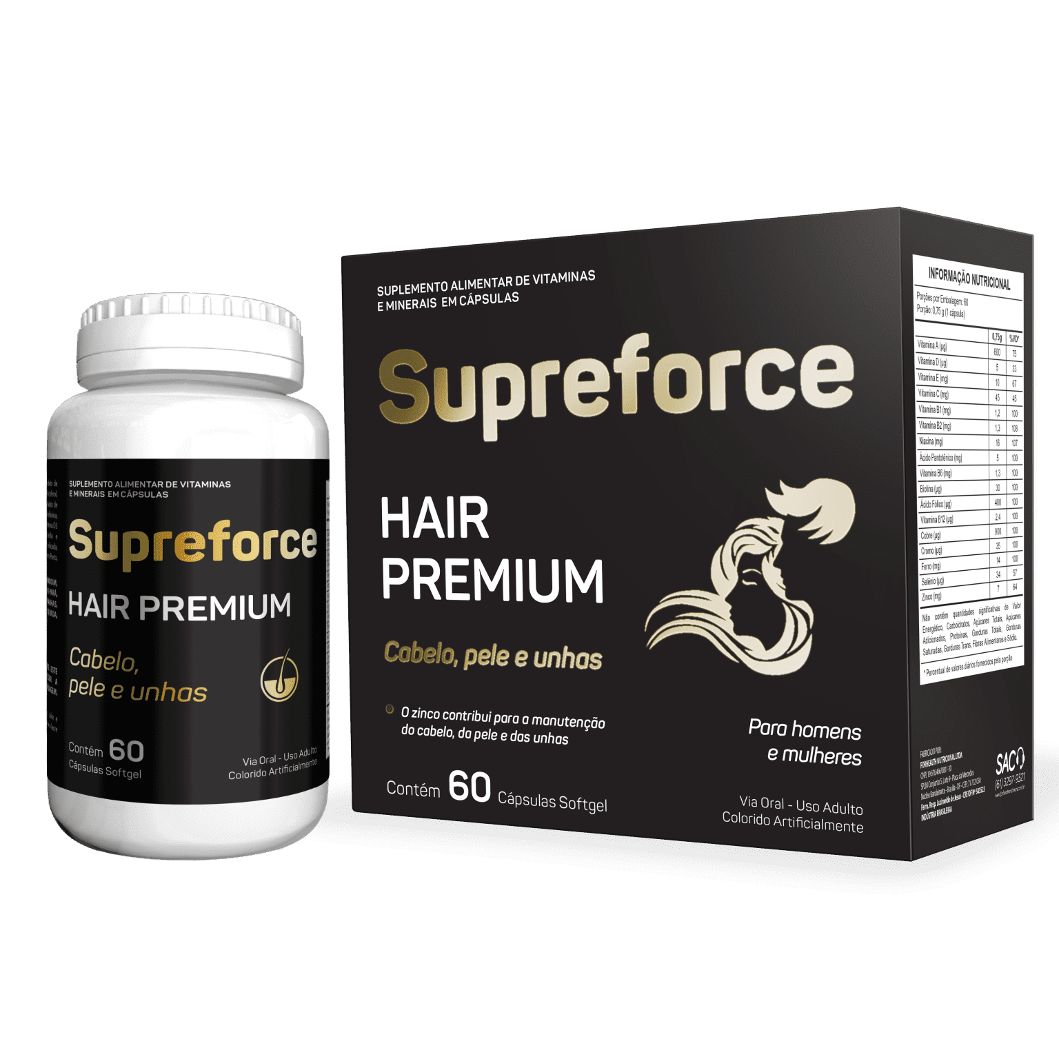 Supreforce Hair Premium – 60 Cápsulas Softgel Forhealth - Imagem 1
