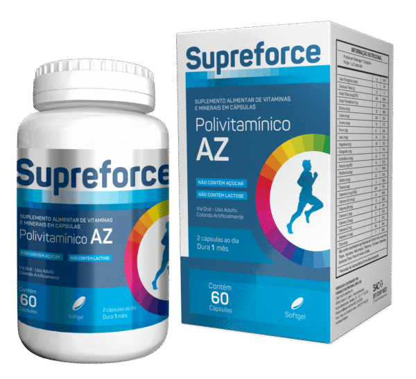 Supreforce Polivitaminíco A-Z – Suplemento de Vitaminas e Minerais Premium (60 Cápsulas Softgel)