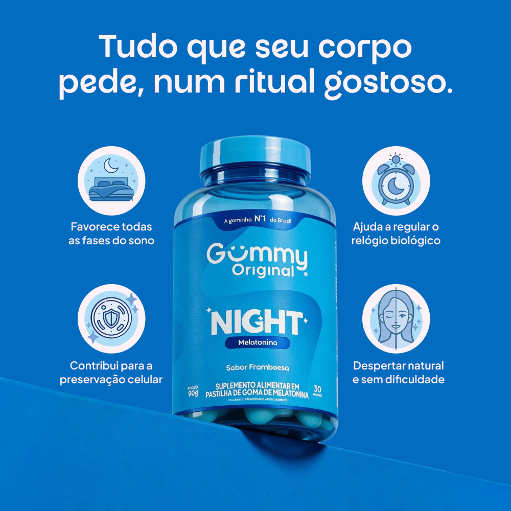 Gummy Night, Melatonina 30 cápsulas - Imagem 7